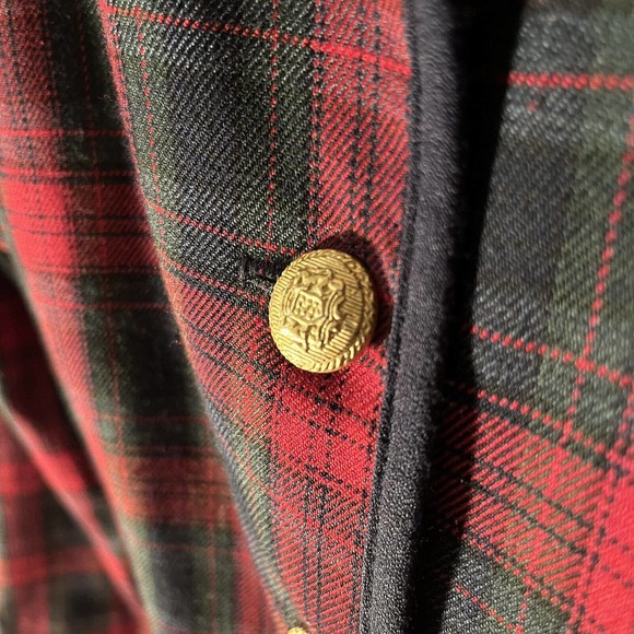 VINTAGE LESLIE FAY WOMENS 16 BLAZER JACKET TOP RED BLACK PLAID HOLIDAY PARTY NYE - Picture 4 of 10
